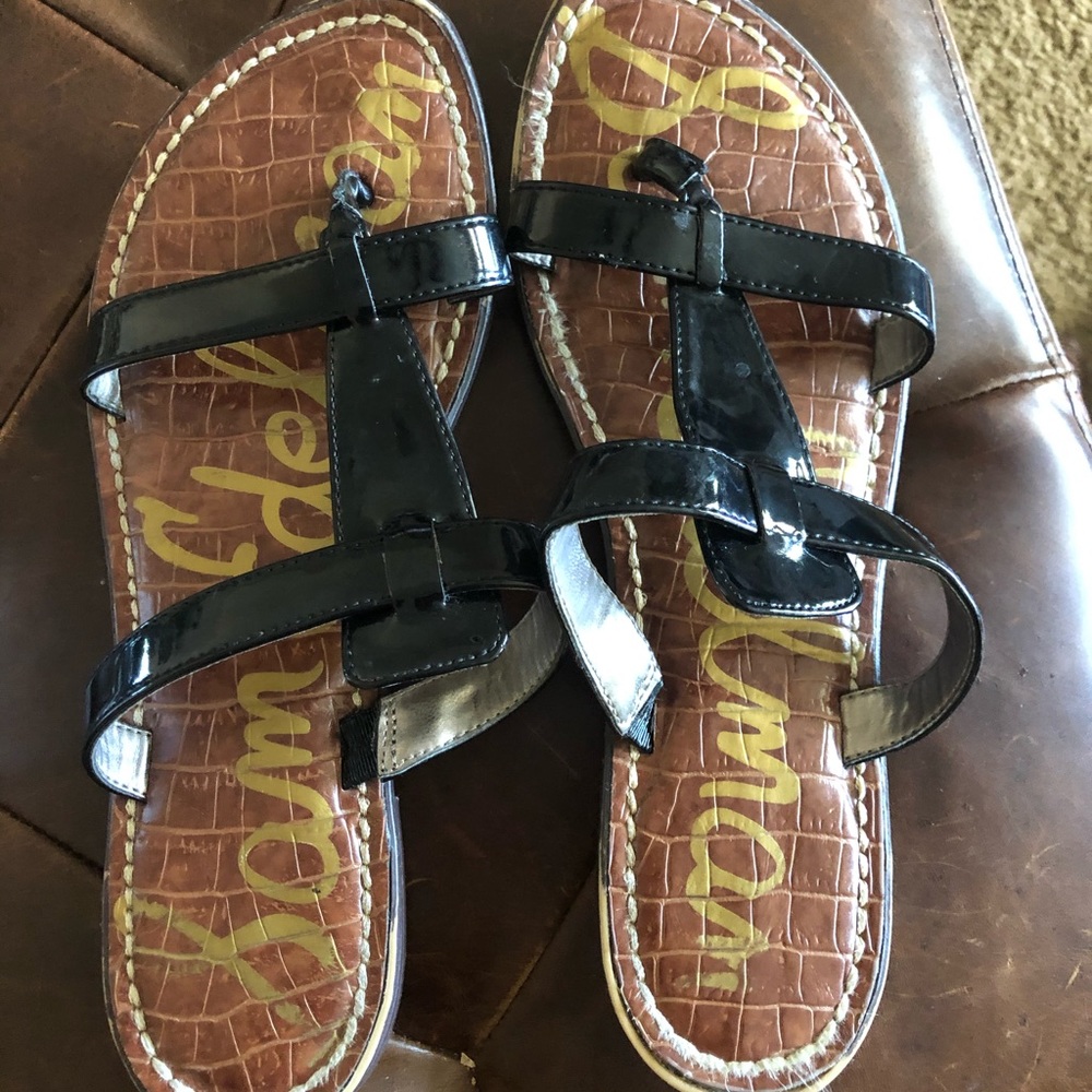 Sam Edelman black patent sandals. Great condition